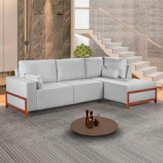 Sofá 4 lugares Bipartido com Chaise 2,75 x 1,60m Holanda Base Madeira 