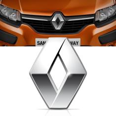 Emblema Grade Dianteira Renault Sandero Logan Cromado 14/19