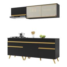 Armário De Cozinha Compacta 190cm Multimóveis V3707/dourado