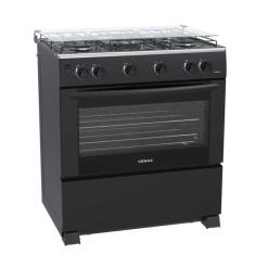 Fogao 5 Bocas Venax Gaudi GIIi Preto Fosco Gas Glp