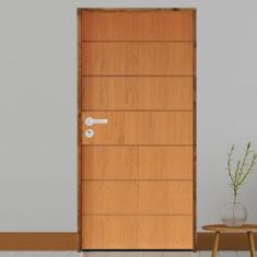 Kit Porta de Madeira 210x82cm Batente 11cm Fechadura Stilo Belissima 2 Rodam Imbuia