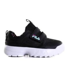 Tênis Infantil Fila Disruptor VLC Preto Rosa-Feminino