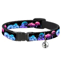 Coleira de gato com sino, clipe de plástico, fácil de ajustar - 21 a 30 cm de largura