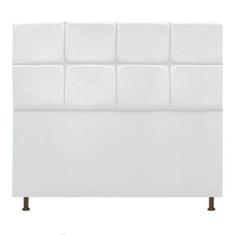 Cabeceira Estofada Damares 160 cm Queen Size Com Botonê Suede Branco -
