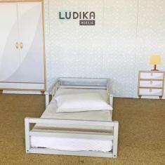 Cama Infantil Fortaleza Baixa Corda Cinza Prata Fina - Ludika Mobilia