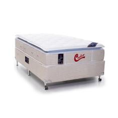 Cama Box + Colchão Castor Solteiro Super Luxo Vitagel One Face Pocket 100x200x56cm