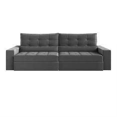 Sofá Retrátil E Reclinável 4 Lugares 290cm Embaúba Extra Cabecasa Madeiramadeira Cinza Diamante