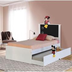 Cama Bibox Solteiro Barcelona Branco E Preto - Tebarrot