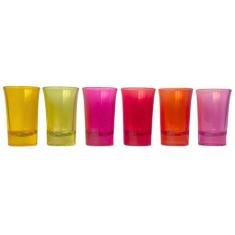 Jogo com 6 Copos Coloridos de Shot 45ml Cada Vidro Wincy