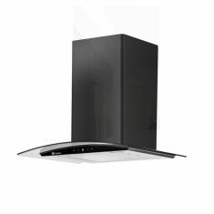 Coifa Parede Milano Gallant Vidro Curvo Preta Titanium 60cm 1