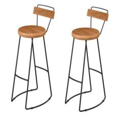 Kit 2 Banquetas Alta Com Encosto Para Aérea Gourmet York - Black House