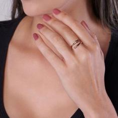 Anel Rommanel Banhado Ouro Aro Fino Ajustável Infinito 512731, 14