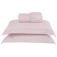 Jogo de Lençol Casal 3 Peças Charme Percal 300 Fios com Aba Americana (Rosê)
