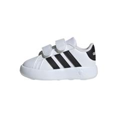 adidas Tênis infantil Grand Court 2.0, unissex, infantil, Branco/Preto/Branco, 21