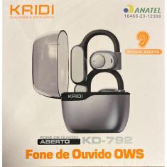 Fone Ouvido Kaidi KD-792 OWS Condução Ossea Bl 5.3 Tipo Gancho Preto/Cinza 775 771-Unissex