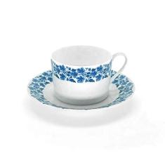 Xícara para Chá com Pires Royal Limoges Recamier Vignes Blue - Cada