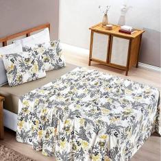 Jogo de Lençol King Quality Malha 100% Algodão Estampado 4 Peças - Blossom