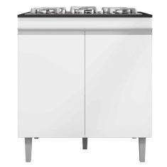 Balcão Para Cooktop Adriana 2 Portas Com Tampo Branco