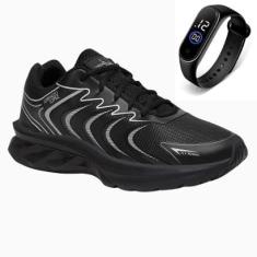 Tênis Masculino Esporte Cadarço Academia Caminhada Corrida Dia a Dia + Relógio-Masculino