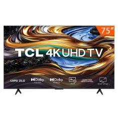 Smart TV LED 75" Google TV Ultra HD 4K TCL 75P755 Comando de Voz HDR10