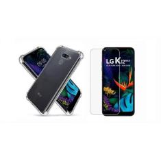 Kit Capinha Silicone Antichoque + Película Vidro LG K12 MAX LMX520 - H
