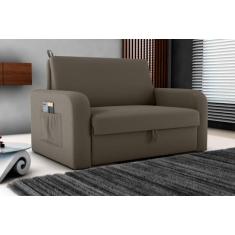 Sofá Cama Daiane Masserati Marrom E405 - Matrix - LM DECOR