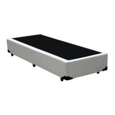 Cama Box Blindado Solteiro King Design Sintético Branco 88x188x40