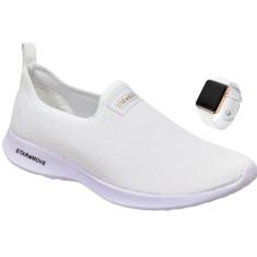 Sapatilha Tenis Calce Facil Slip on Feminina Confortável com RELOGIO -