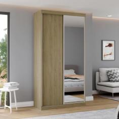 Guarda Roupas Modulado Solteiro com Espelho 120cm 2 Portas de Correr 1