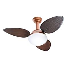 Ventilador De Teto Venti-Delta Jet com 3 Pás Ratan Chocolate / Cobre