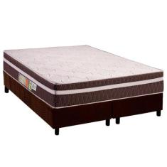 Conjunto Box Queen: Colchão Espuma Polar D28 Orthoface Vip Brown + Bas