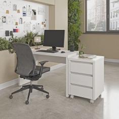 Mesa de Escritório 120cm com Gaveteiro com Rodízio Ficus Cabecasa Madeiramadeira