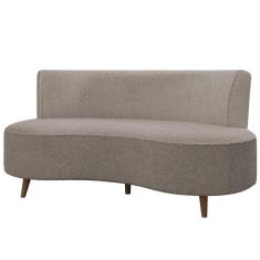 Sofá 2 Lugares Para Sala Living 135cm Pés Palito Korah K04 Bouclê Bege Escuro - Mpozenato