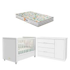 Berço Americano E Cômoda Tutto New Branco Com Colchão Gazin – Matic