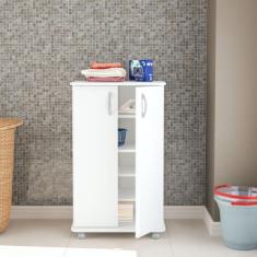 Armário multiuso Limeira 2 portas e 4 prateleiras Politorno, Branco