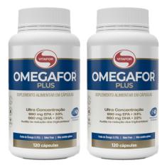 Kit 2X: Omegafor Plus Ômega 3 1g Vitafor 120 Cápsulas