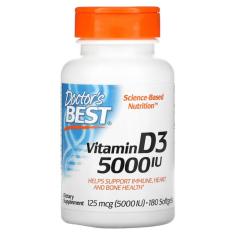 Vitamina D3 125 mcg 5.000 UI 180 Cápsulas Softgel - Doctor`s Best