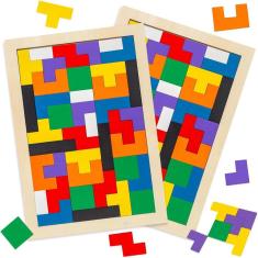 Conjuntos de quebra-cabeça de blocos de madeira 3D 2 russos para crianças de 3 a 8 anos