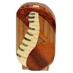 Puzzle Box Carver Dan`s Shop Piano Music Note Mother of Pear