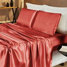 Jogo Lençol Cama King 4 Peças Cetim Charmousse Romantic - Bia Enxovais