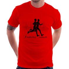 Camiseta Batimentos Cardíacos Corrida - Foca na Moda, Vermelho, P