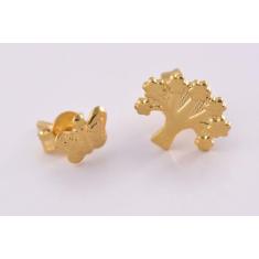 Brinco Duo de Árvore e Borboleta Folheado em Ouro 18k - Floratta Joias