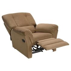 Poltrona Reclinável p/ Sala Da Vinci Malbec Zero Wall Giro e Balanço Suede Bege - Probel