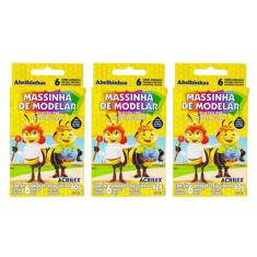 Kit 03 Massinha de Modelar 6 Cores Plastilina 60g Acrilex