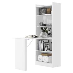 Armário Com Escrivaninha/Mesa Dobrável Multimóveis V2993 Branca Branco