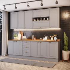 Cozinha Compacta Com Tampo 7 Peças Amy Casa 812 Cinza