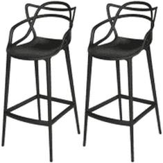 Kit - 2 X Banquetas Altas Masters Allegra - Preto