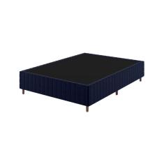 Base Box Casal 25cm X 1,88m X 1,38m Treviso Matelado Rustico Azul