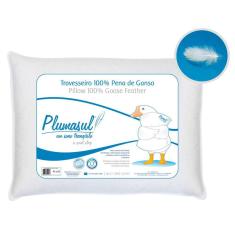Travesseiro Plumasul Penas De Ganso 233 Fios 45 X 65 Cm Branco
