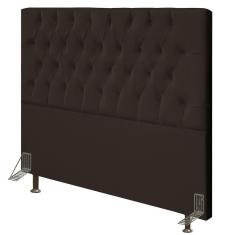 Cabeceira Cama Box Casal 140cm Diamante D10 Suede Marrom